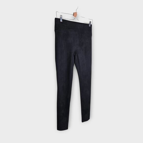 Spanx Womens Faux Suede Like Pull On Leggings Black Medium Sculpting - Picture 2 of 5